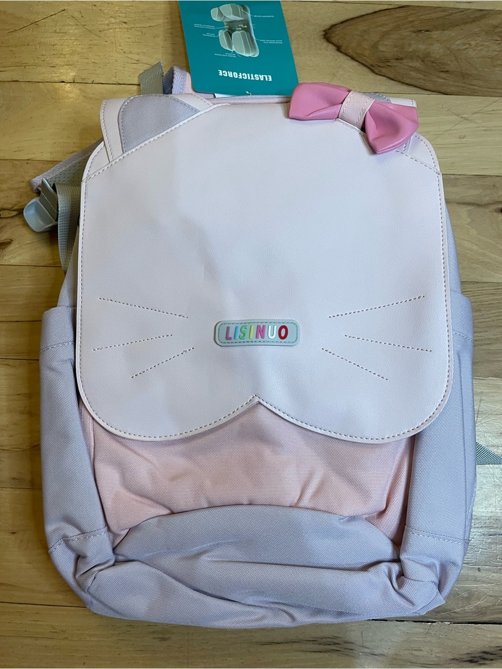 Pink Kids Backpack with Bow - Cute Cat Design
